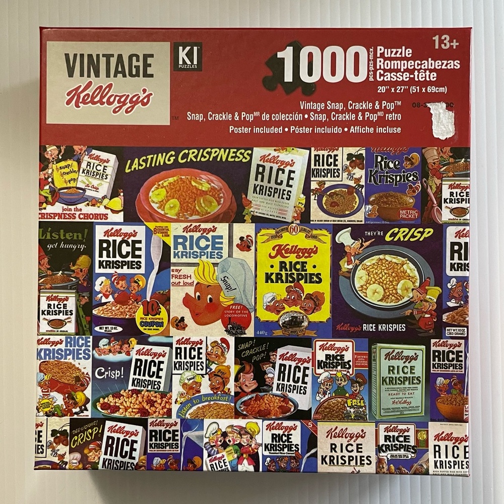 Vintage Kelloggs 1000 piece snap crackle and pop jigsaw puzzle. New